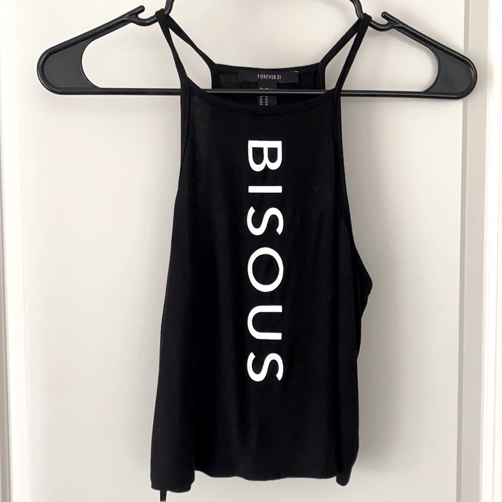 Bisous Black Cropped Halter